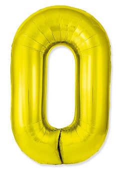 Цифра, 0 Slim, Золото 102 см