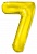 Цифра, 7 Slim, Золото 102 см