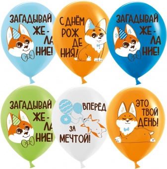 Шары  Корги, Ассорти 30 см